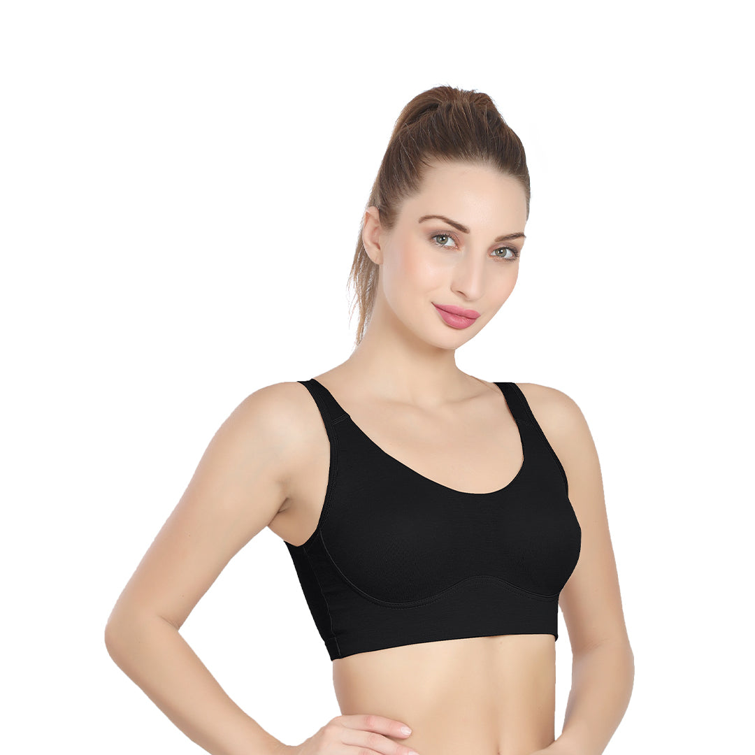 AM021 Padded Sports Bra | Medium Support Active Bra