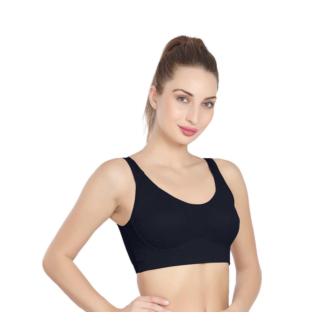 AM021 Padded Sports Bra | Medium Support Active Bra